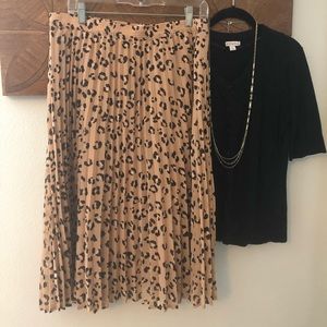 Leopard Print Midi Skirt